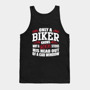 Biker sticks head out of window Tank Top